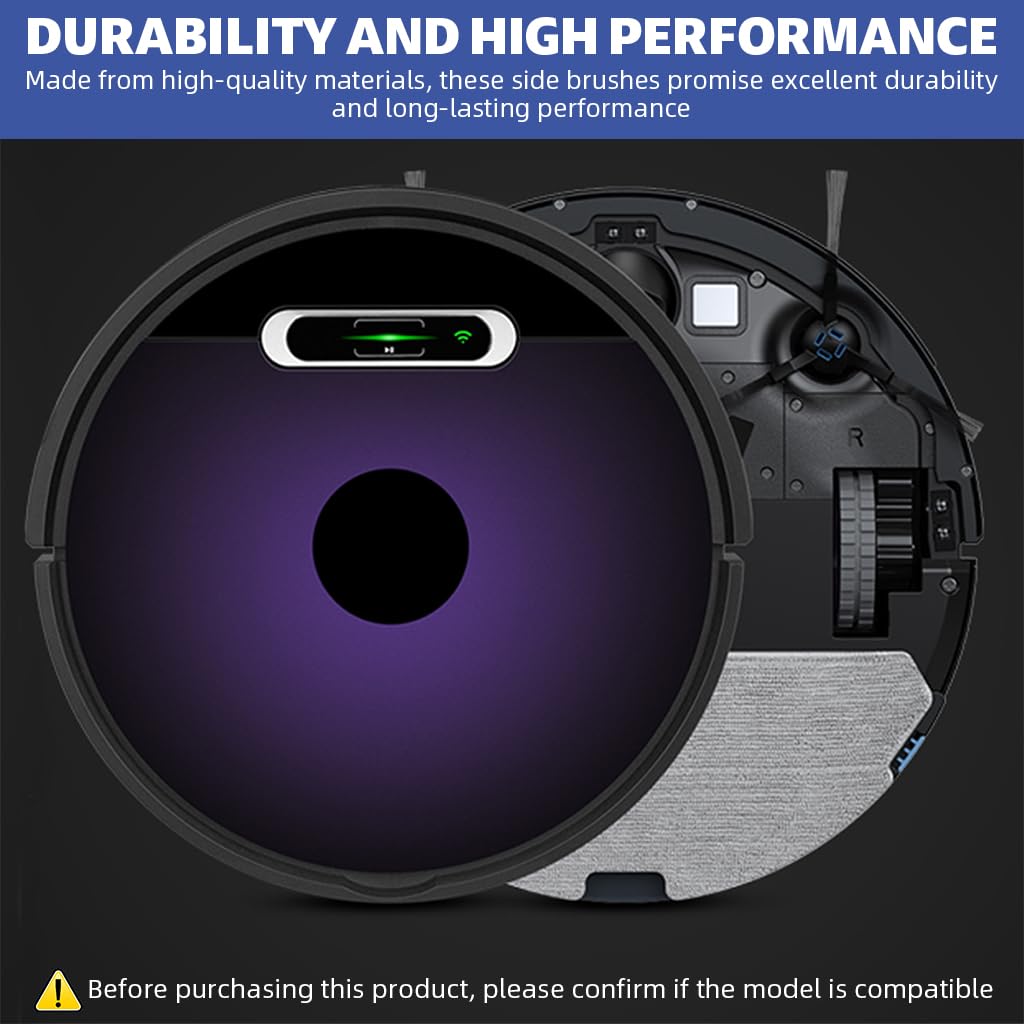 Verilux® Side Brushes for ILIFE Robot Vacuum Cleaner Anti-Tangle Nylon Bristles Universal Spare Side Brushes Replacements Side Brushes for V3s Max/A7/A9/A9s/A80Plus/A10s/L100/B5max/X787/X800