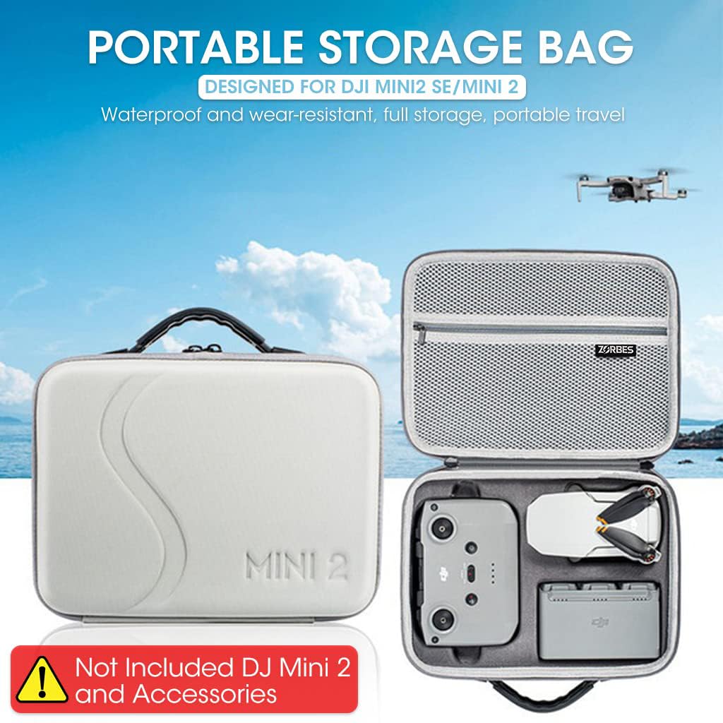 Verilux Carrying Case for DJI Mini 2 with Waterproof PU Shell and EVA Lining | Travel Storage Bag