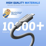 Verilux 4 in 1 Magnetic USB C Cable 3.3ft 100W PD with Nylon Braid | Fast Charging and Data Transfer