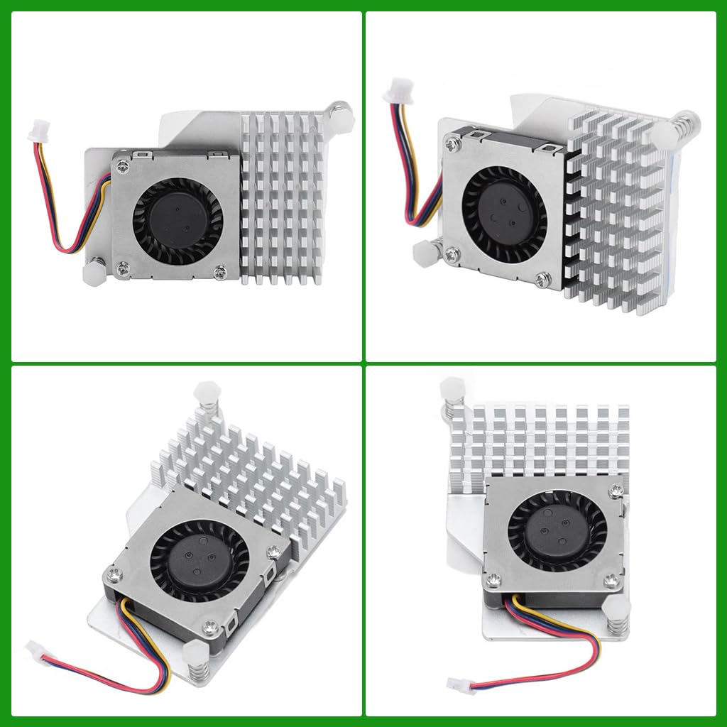 Verilux® Cooler for Raspberry Pi 5, Combines a Temperature-Controlled Blower Cooling Fan and an Alumium Heatsink and Thermal Pad to Accelerate Heat Dissipation for Raspberry Pi 5