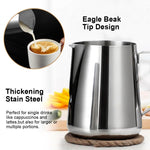 Zeitel® 12oz Milk Frothing Pitcher with Scale Stainless Steel Espresso Milk Frothing Pitchers for Cappuccino Barista Steam Pitchers Milk Jug Cup with Decorating Pen Latte Art