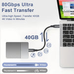 Verilux® PD 240W Type C Cable Fast Charging, 20CM C Type Charger Cable with 80Gbps Data Transfer & 16K@60Hz UItra HD Dislay for Thunderbolt 5/4/3, iPhone 17/16/15, Galaxy S25/S24/S23
