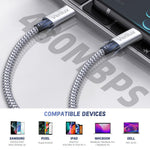 Verilux Type C to Type C Cable for Fast Charging with 60W PD and 9.8 ft Nylon Braided Design