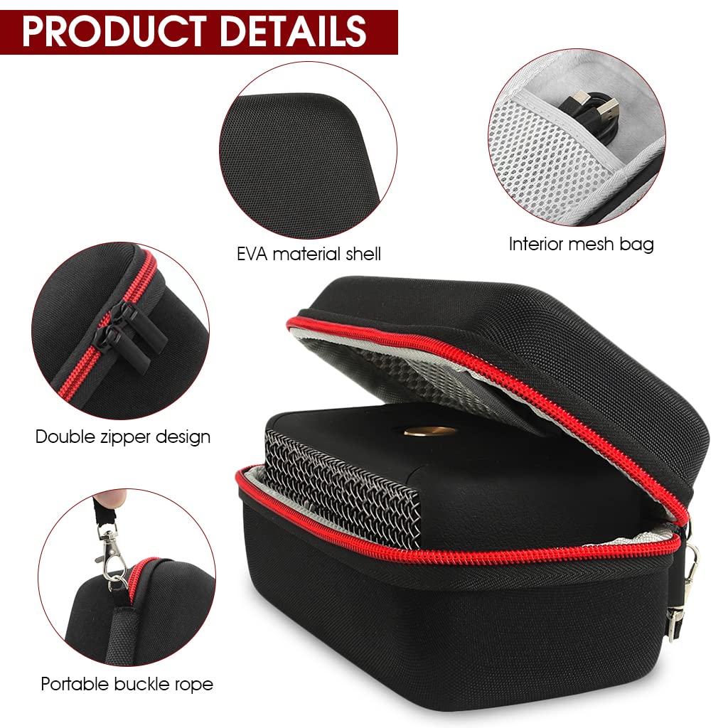 ZORBES® Travel Case for Marshall Emberton/Emberton II EVA Storage Case for Marshall Emberton Anti-Scratch Protection Bag Portable Travel Case Accessory Bag with Handstrap for Marshall Emberton
