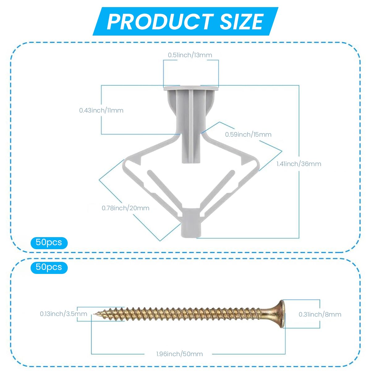 Serplex 50-Piece Drywall Anchor Kit