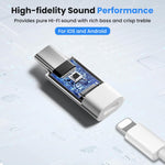 Verilux Light-ning to Type C Earphone Converter for iPhone 17 16 15 with Aluminum Alloy Housing | Supports Hands-Free Calling and Volume Control