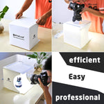 Verilux Photo Studio Light Box for Small Products with 2 LED Strips and 2 Backdrops | Foldable PET Softbox 23×22×24cm