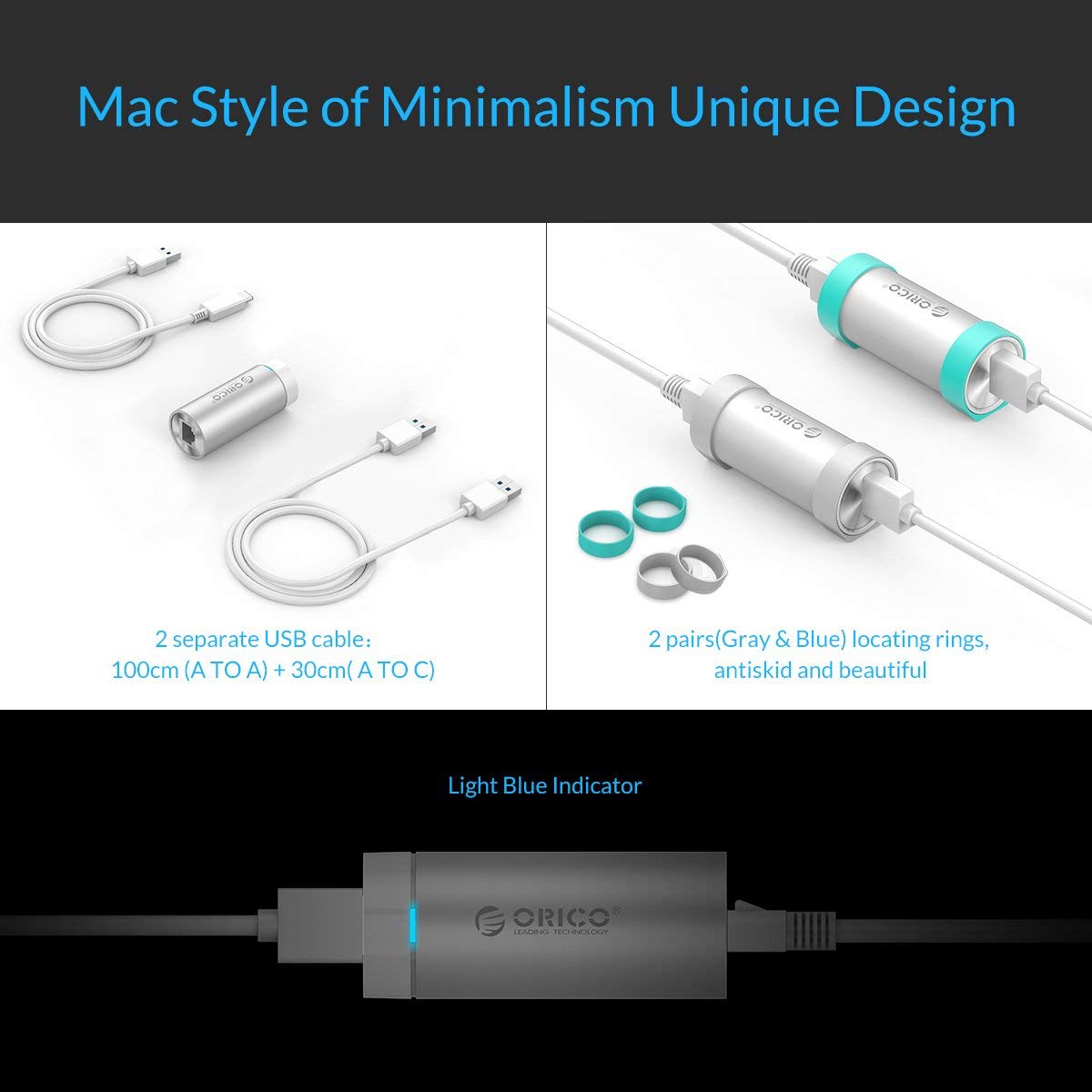 Verilux USB 3.0 Type C to Gigabit Ethernet Adapter for MacBook PC Laptop and Desktop