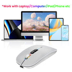 Verilux® Wireless Mouse Upgrade Three Modes 2.4G & Bluetooth 3.0 & Bluetooth 5.1 Wireless Fashion Ultra Slim Silent Mouse Game Mouse with Adjustable DPI for iPad, Laptop, PC, Mac, Windows