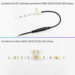 ZORBES® LED Strip Connector,2 Pin 8mm LED Connector Kit Include Seamless Connector,6Jumper Connector,DC Female & Male Connector,DC Jack Splitter for 3528 and 5050 LED Strip