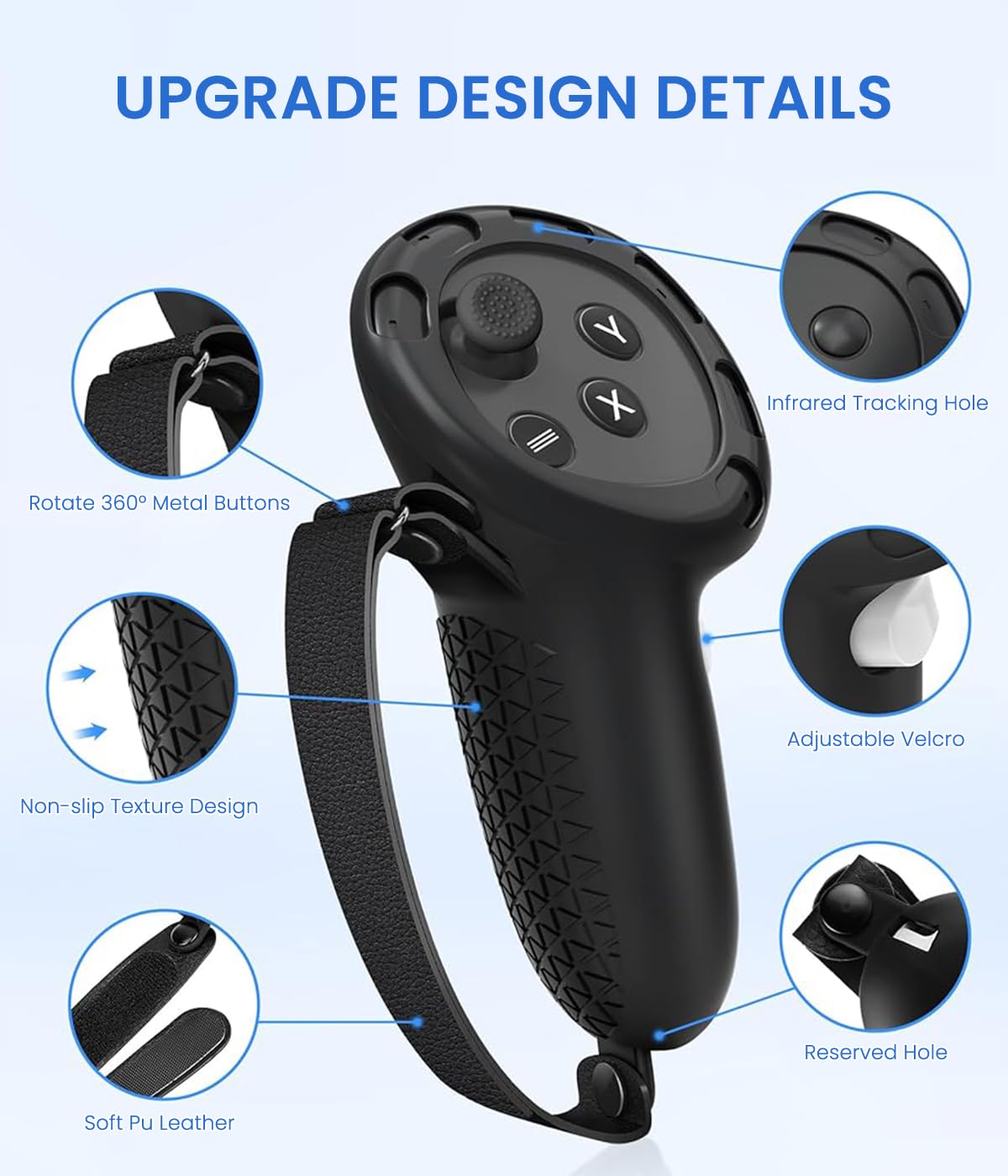 Verilux Silicone Cover Set for Oculus Quest 3 with 7 pcs full VR protection | includes controller grips and breathable face cover