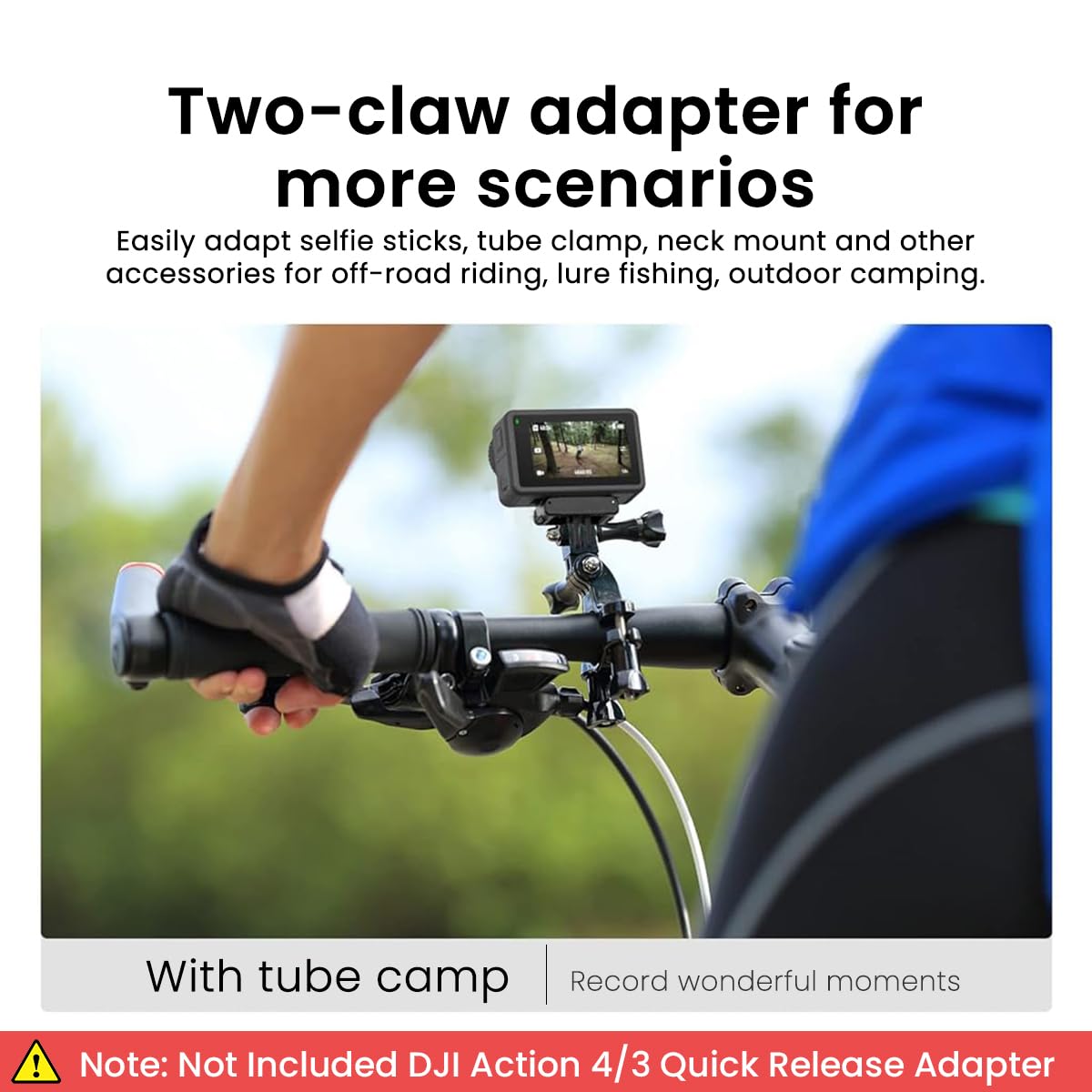 Verilux Magnet Adapter Mount for DJI Action 4 or 3 with Secure Claws | Outdoor Vlogging Tripod Connection