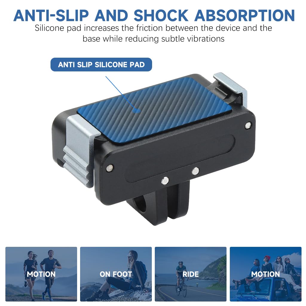 ZORBES® Action Camera Mount for Osmo Action 5 Pro / 4/3 Magnetic Quick Release Metal Base Mount