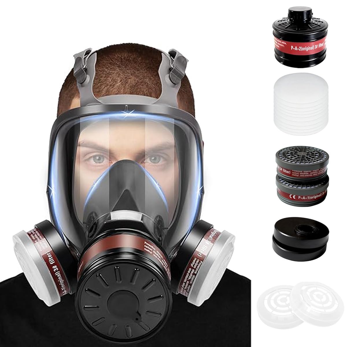 Serplex Gas Mask with Replacement Filters for Professional Protection