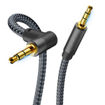 Verilux 3.5 mm Aux Cable for Car and Speakers featuring Right Angle Plug 9.8 ft Nylon Braided
