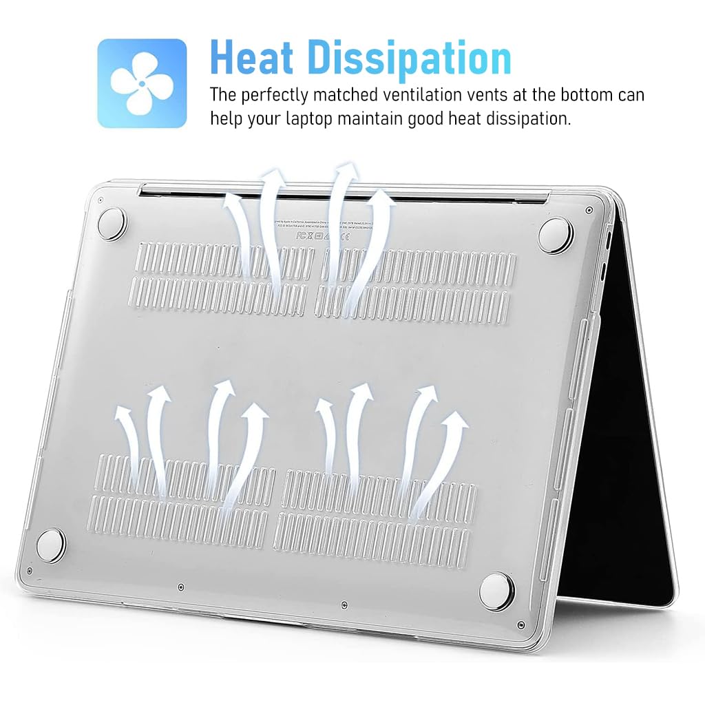 ZORBES® Laptop Case with TPU Keyboard Cover & Screen Protector Laptop Cover Compatible with MacBook Air 13.3 inch Case 2022 2021-2018 M1 A2337 A2179 A1932 with Retina Display Touch ID