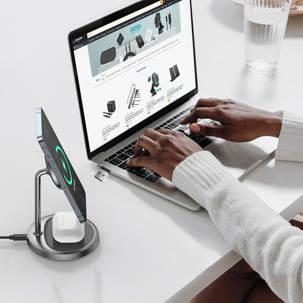 Verilux Mouse Jiggler for Computer and Laptop with 2 in 1 USB A and Type C Connector | Undetectable Plug and Go Device