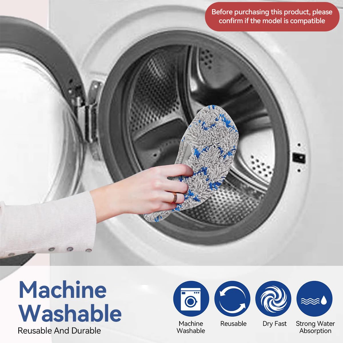 Verilux® 4Pcs Replacement Mop Cloth for ECOVACS DEEBOT T20 Pro/Max Microfiber Mop Pads Washable and Reuseable Absorbent Mop Pads Spare Mop Cloth for Hard Floor, Tile, Hardwood, and Laminate