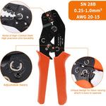 Serplex® Crimping Tool Kit Ratcheting Crimper Ratcheting Crimper Plier Set with 1550PCS Male/Female Connectors, Wire Crimping Tool Wire Terminal Crimper for AWG 23-16 (0.25-1.5mm²)