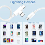 Verilux 2 in 1 Type C Charger Cable with 100W PD Fast Charging and Right Angle Plug | Compatible with iPhone and Galaxy Devices