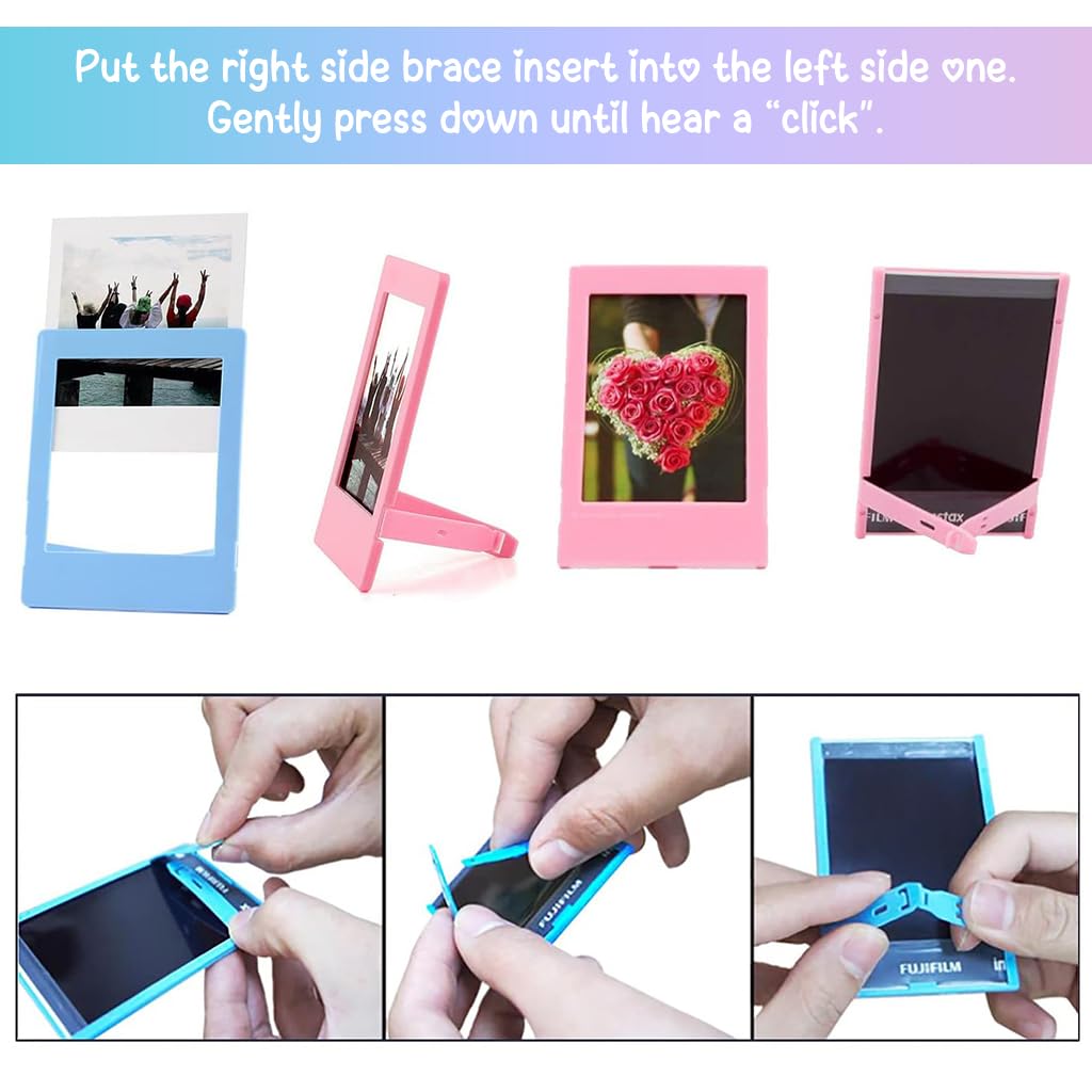 ZORBES® Decorations Kit Instax Photo Decorative Set Includes Photo Frames/Hemp String/Photo Clips/Easy Desk Photo Frames Fujifilm Instax Photo Decoration Accessories Kit