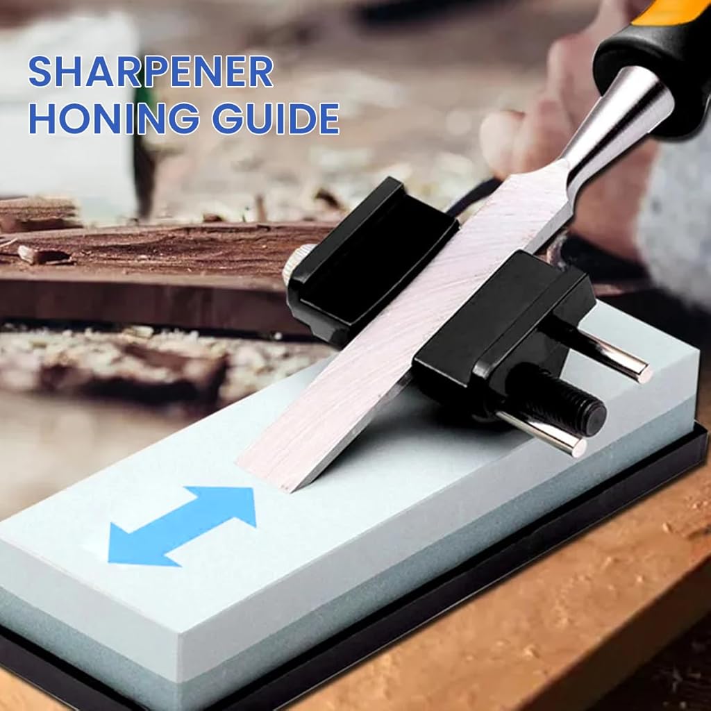 Serplex® Chisel Sharpening Jig for 1/4" to 2" Chisels and 1-3/8" to 3-1/8" Planer Blades, Sharpening Guide Honing Guide Adjustable Angle Precision, for Woodworking & Carving Tools