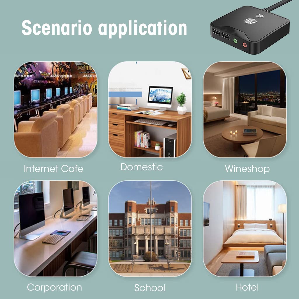 2 USB Port and 3.5mm Audio Desktop Computer Power Switch