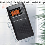 ZORBES® Portable Radio Personal Radio, Travel Transistor Radio LCD Walkman Radio Music Player Battery Operated Mini AM FM Radio with Handstrap, Not Included Battery