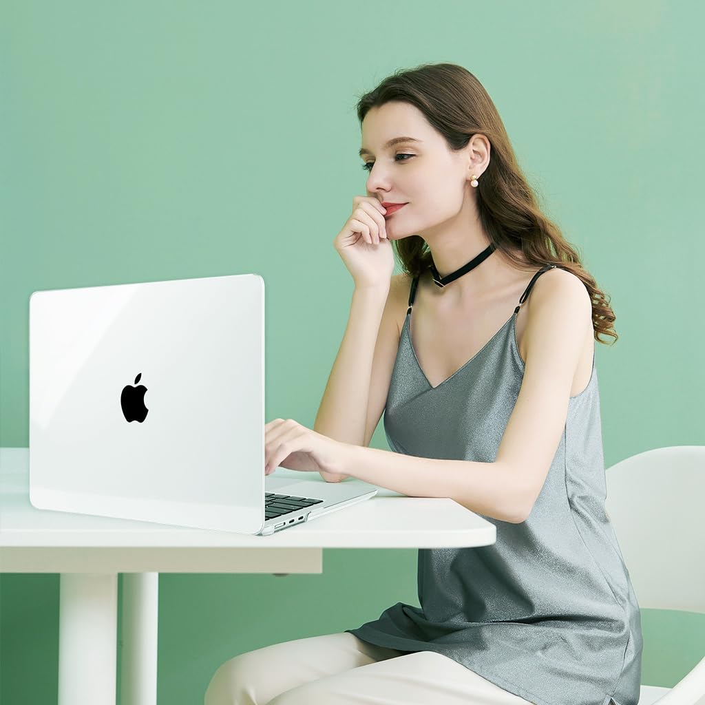 Verilux Laptop Cover for MacBook Air 13.6 Inch M4 M3 M2 featuring 2 Piece Snap On Design | Clear Protective Case with Keyboard Cover