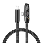 Verilux® PD 100W Type C Cable Fast Charging 6.6Ft,Right Angle C Type Charger Cable with No Tangle Flat Nylon Braid,Support 480Mbps Data Transfer for iPhone 17/17 Pro/17 Pro Max 16/15 Galaxy S25/S24