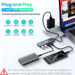 Verilux USB Hub 3.0 for Laptop and PC featuring 4 Ports and 5Gbs Transfer Speed | USB‑C and USB‑A Connectivity