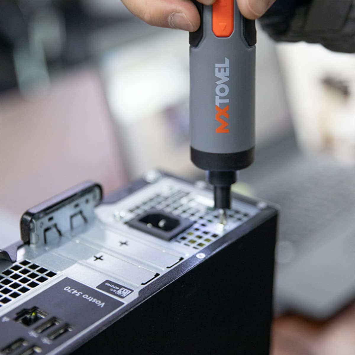 Verilux® Handheld Electric Screwdriver Kit - 4V Cordless Electric Screwdriver, LED Work Light, 26 pieces Screwdriver Bits, Screw Adapter, Tool Case, USB C Cable, Power Screwdriver(Grey)