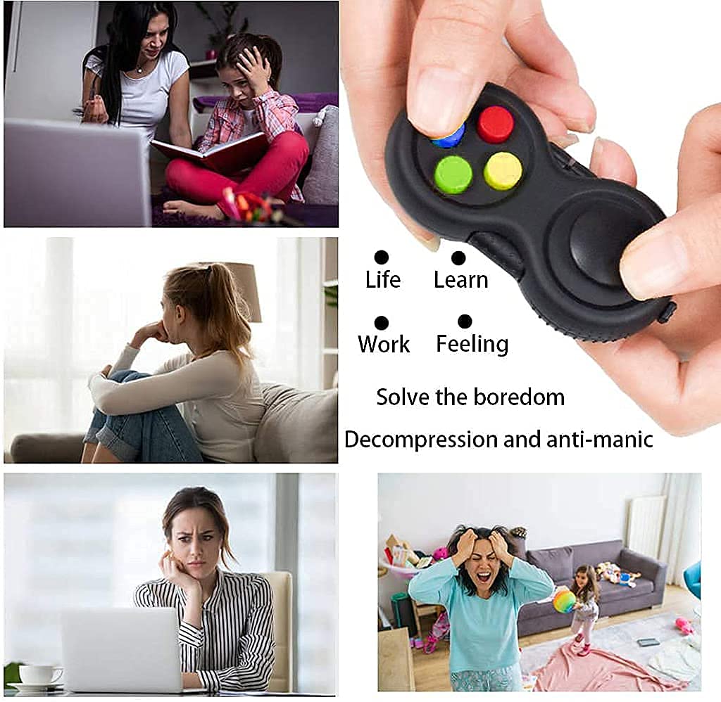 Verilux Fidget Pad Toy for Stress Relief with 8 Fidget Functions | Handheld Anxiety Reducer