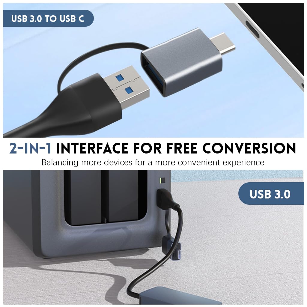 Verilux USB C to Ethernet Adapter with 2.5 Gbps Speed and USB A/C Dual Ports | Aluminum Design for Laptops and MacBooks