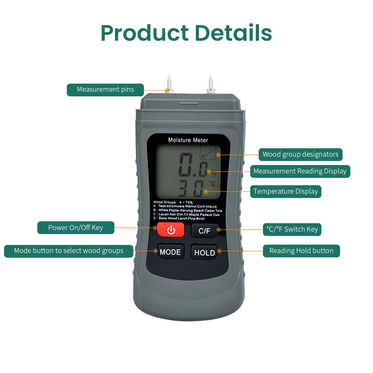 Serplex Two-Pin Wood Moisture Meter