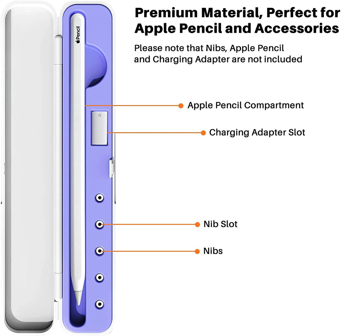 ZORBES® Protective Pencil Case for Apple Pencil 1st and 2nd Generation, S Pen Case Storage Carrying Case for Stylus Pen Magnetic Pen iPad Pen (Without Pen and Tip)