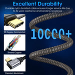 Verilux® Type C Extension Cable Right Angle, 3.3Ft USB C Male to Female 10Gbps Tranfer Extender Cable, 100W 20V/5A Fast Charging Cable, 4K Output, USB C to USB C Charger Cable for Laptop, Macbook