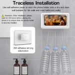 ZORBES® Waterproof Bathroom Wall Mount Phone Holder Case 360° Rotatable Phone Stand with HD Touch Screen Self Adhesive Installation Detachable Phone Holder for 6.8" Phone and Below