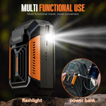 Verilux USB Portable Waist Clip Fan for Work and Travel with LED Flashlight and 3 Speeds | 90x112mm Lightweight Water-Resistant Design