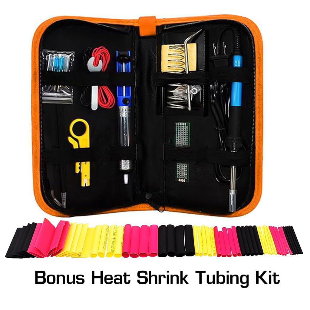 Serplex® Electric Soldering Kit, 60W High-Performance Solder Iron With 5 Diverse Tips & Adjustable Temperature, Fast Heating, Durable Silicon Grip For Electronics, DIY Crafts & Jewelry Repairs