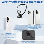 ZORBES® 2-in-1 Magnetic Neck Phone Mount & Chest Harness Adjustable POV Camera Holder for Hands-Free Vlogging Strong Magnetic Phone Grip for Filming, Cooking, Sports, Live Content