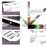 Verilux Clapper Board for Filmmaking and Photography with Magnetic Strips | 12x10in Acrylic Slate