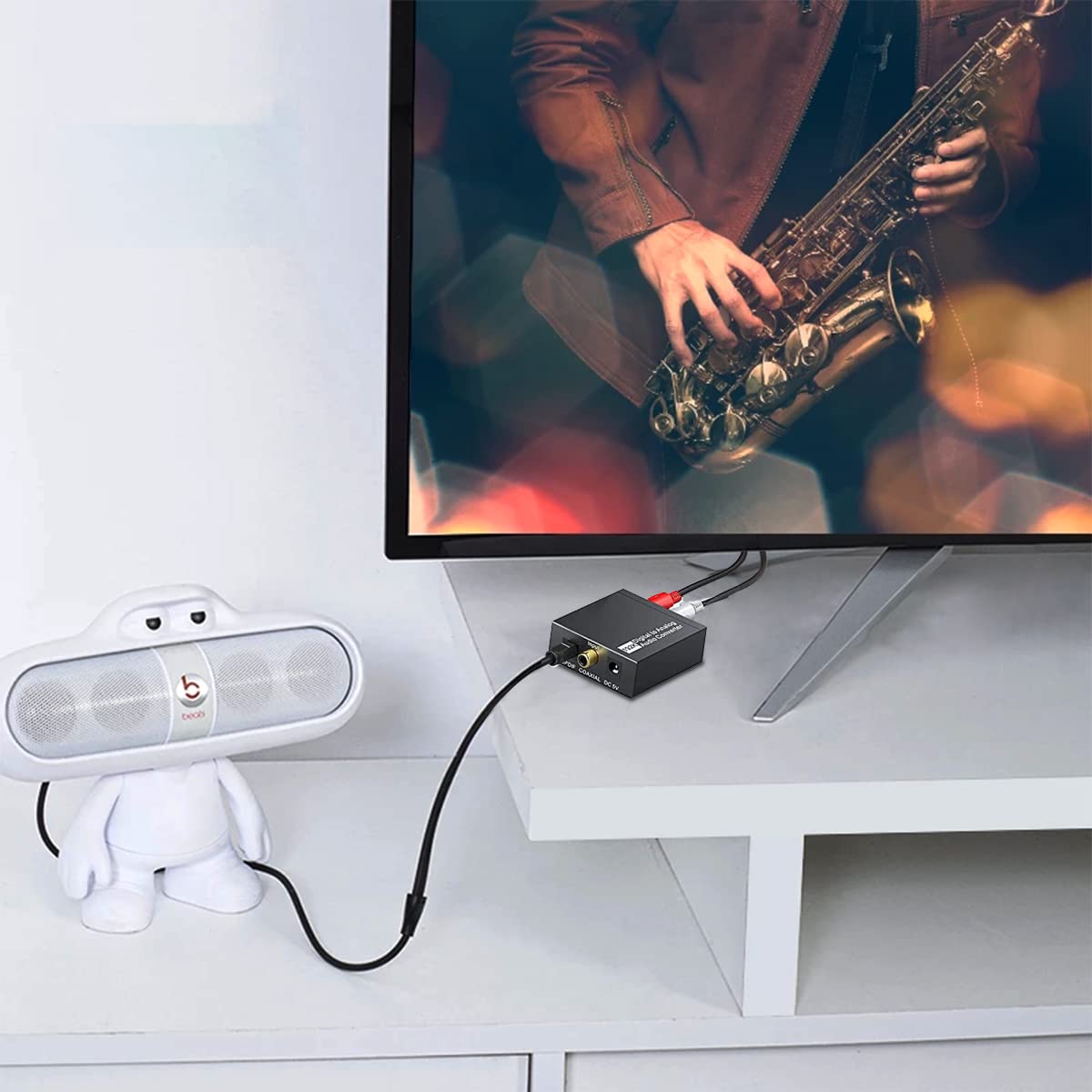 Verilux Digital to Analog Audio Converter 192KHz DAC Digital SPDIF Optical to Analog L/R RCA Converter Toslink Optical to 3.5mm Jack Adapter for PS3 HD DVD PS4 Amp Apple TV Home Cinema