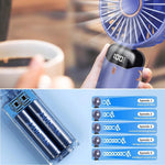 Verilux Hand Fan Mini Fan with 5000mAh Battery and 5 Speeds for Desk or Travel | Foldable Design