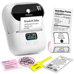 ZORBES® Thermal Printer, Mini Bluetooth Thermal Print Inkfree Printer Compatible with Android & iOS System, Label Printer Black on White with 1 Roll of Print Paper