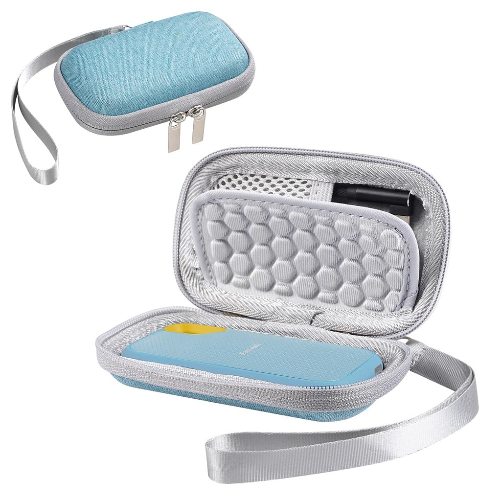 Verilux Carrying Case for SanDisk Portable SSD featuring EVA Hard Shell and Dual Zippers | 12.2×8×3.5 mm Travel Bag