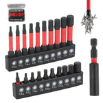 Serplex® 21pcs Allen Wrench Drill Bits, S2 Steel 1/4" Hex Bit Set, CNC Tip Screwdriver Bits, Drill Bit, Impact Hex Bits Set for Electronic Devices Disassembly-Red