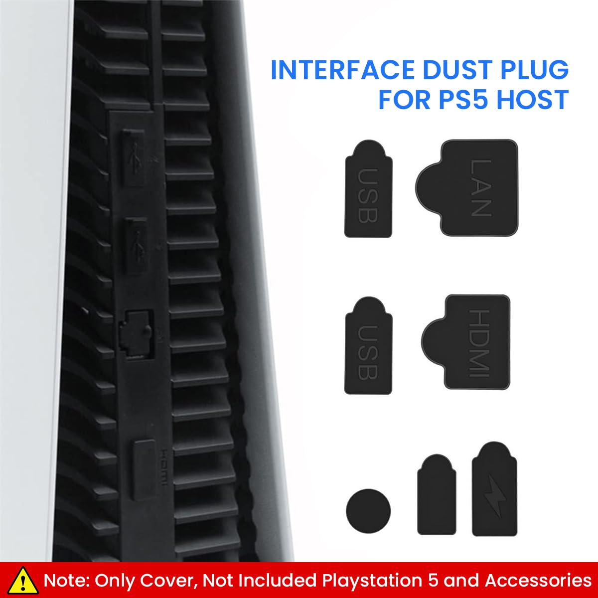 Verilux® Dust Plug for PS5, 9Pcs Dust Plug Kit for PS5/PS5 Slim Console, PS5 Silicone Dust Plugs Protector Antidust Cover Dustproof Plug for Playstation 5 Disk/Digital Console