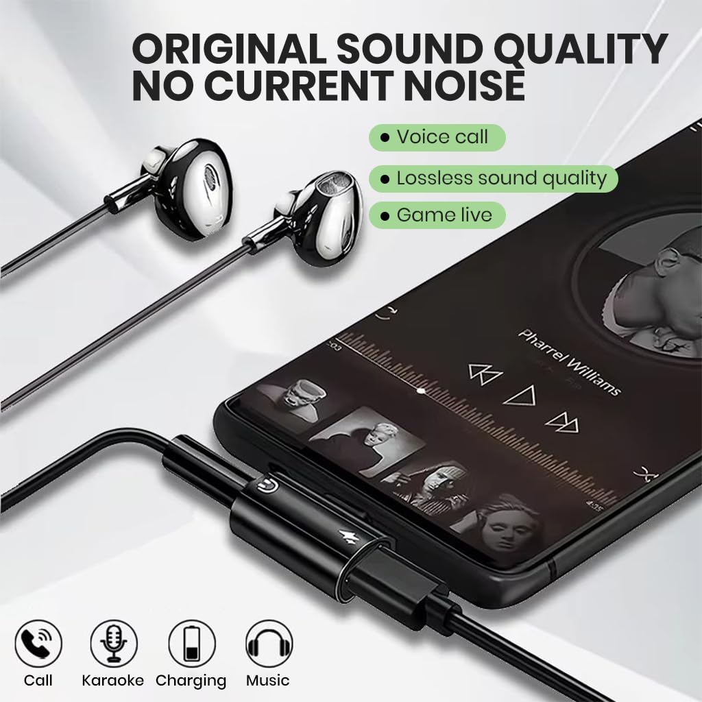 Verilux Type C to 3.5 mm Adapter with PD 60W Charging and T-Shape Design | Aluminum Housing