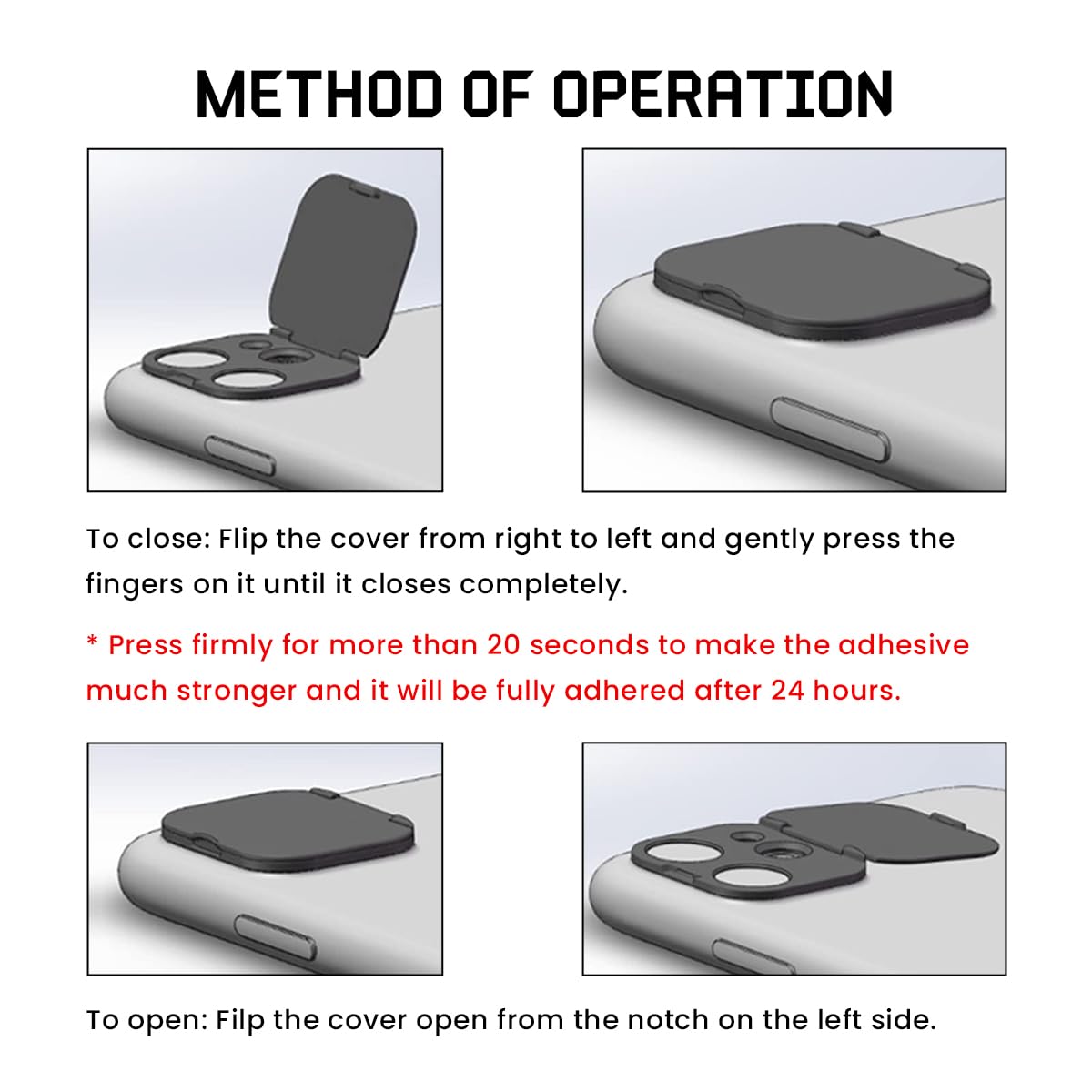 ZORBES® Camera Cover for iPhone 15 Pro/iPhone 15 Pro Max Self Adhesive Camera Cover with Flip Lid Anti-Scratch Camera Cover for iPhone 15 Pro/iPhone 15 Pro Max